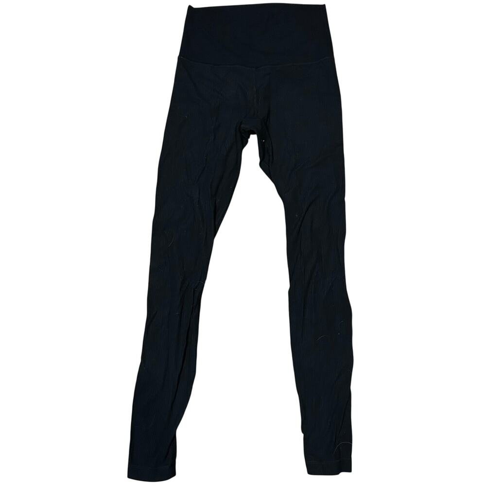 Lululemon Black Ribbed Leggings Size 4 Archival Y2K Revival Minimalist